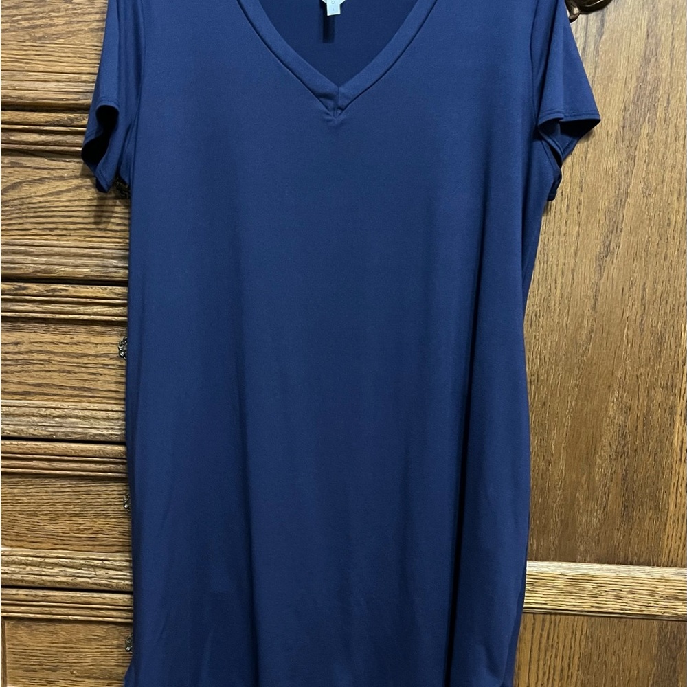Acting Pro navy blue large short sleeve dress, very comfy, smoke free